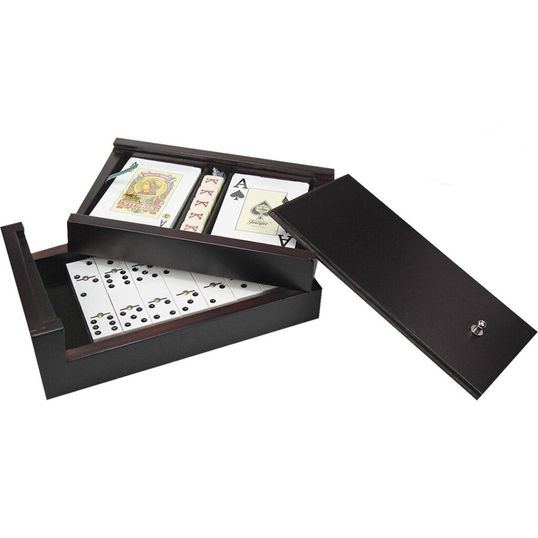 DOMINO+CARTAS+DADOS CAJA NOGAL