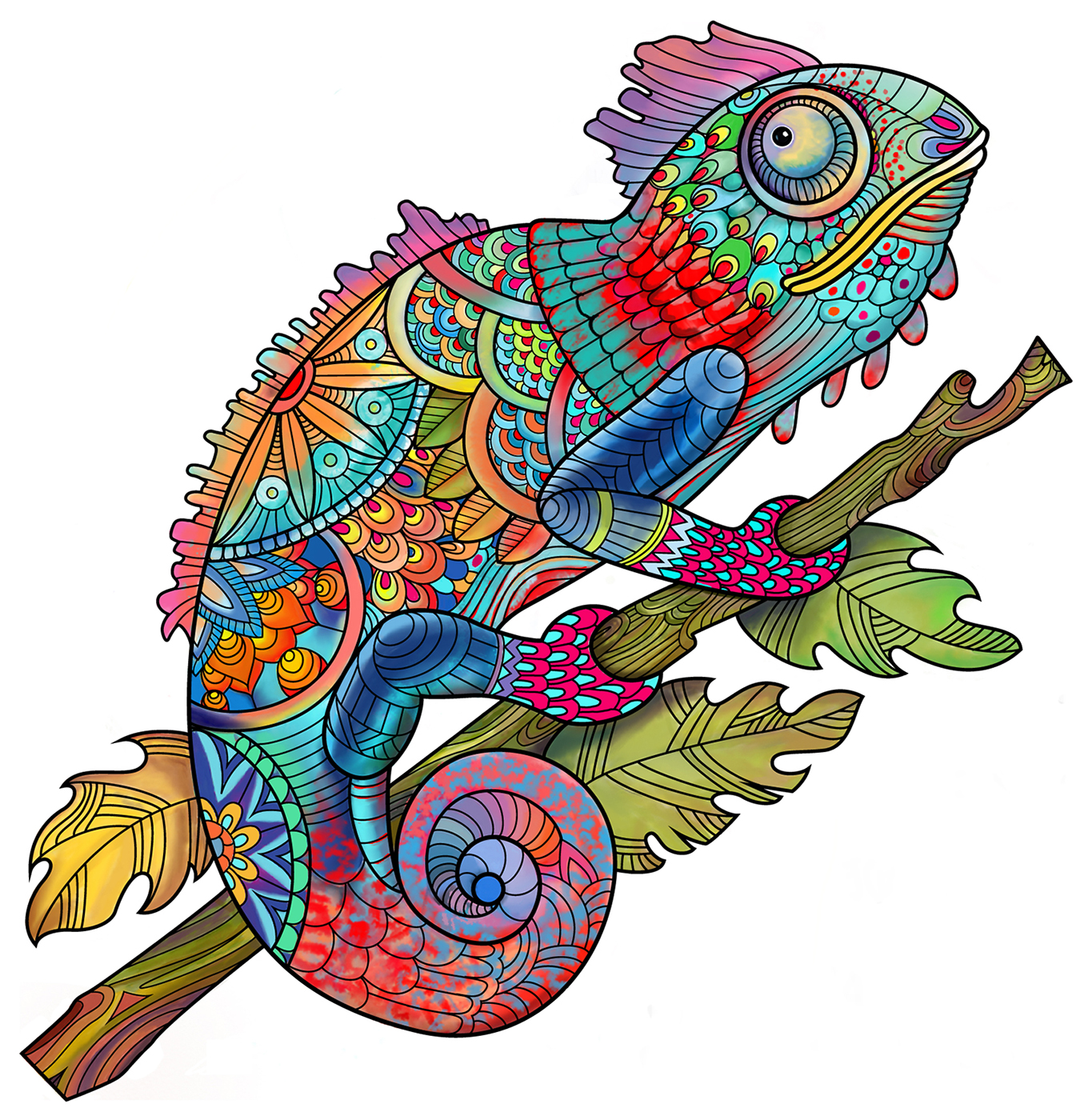 ANIMAL WOOD PUZZLE CAMALEÓN - Imagen 4