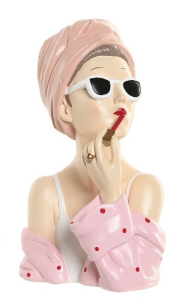 Chica pintalabios rosa