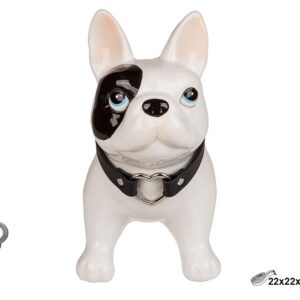 HUCHA CERAMICA BULLDOG BLANCO/NEGRO